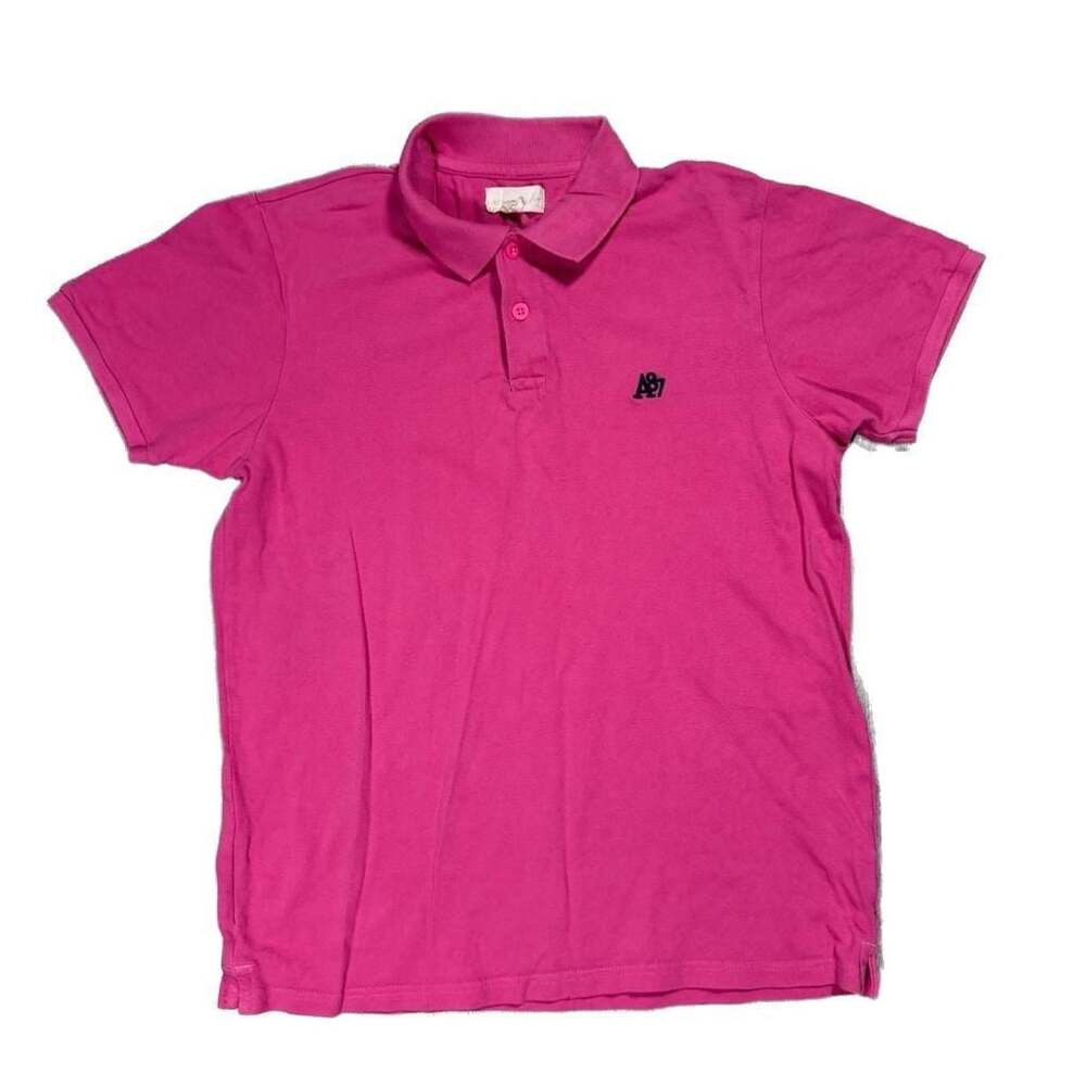 Aeropostale Men's Pink A87 Logo Pique Polo Shirt